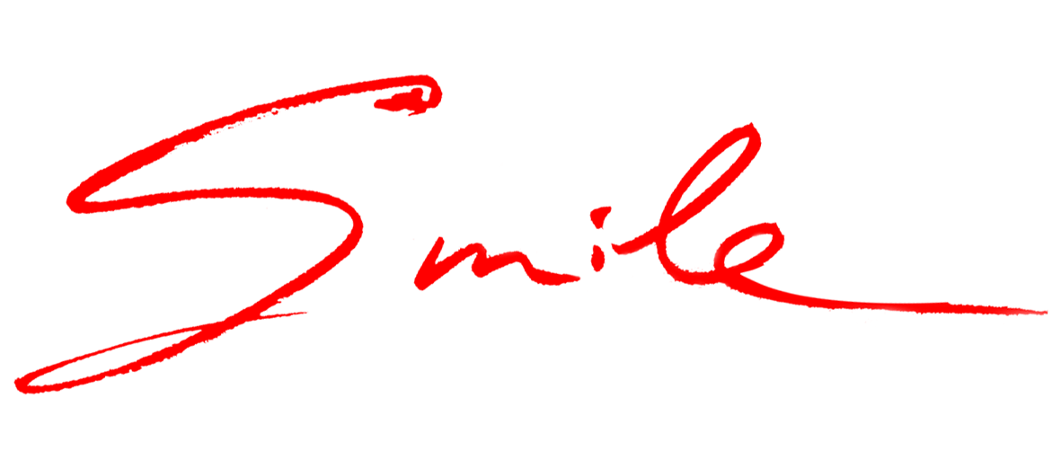 Smile in Manolo's red handwriting 