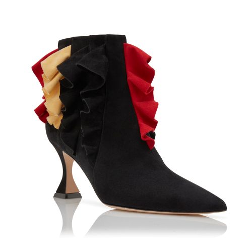 Black Suede Ruffled Detail Ankle Boots, £1,295