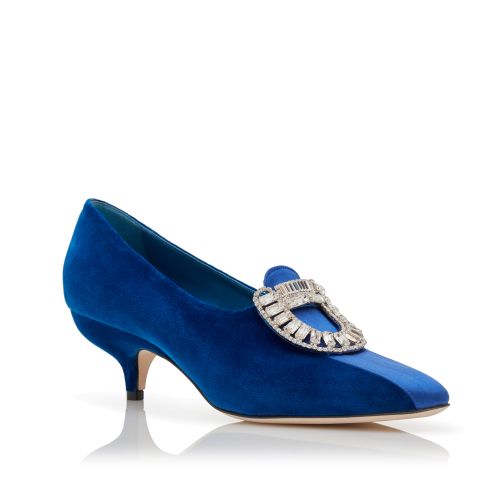 Blue Velvet Embellished Pumps, £945