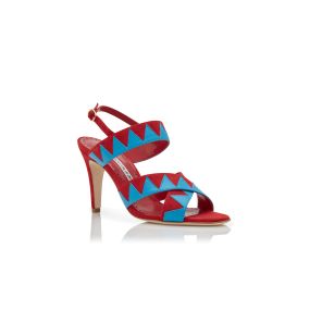Red suede Capri sandals - Cuccurullo - Manecapri