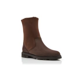 TOMOSO Dark Brown Suede Mid Calf Boots Manolo Blahnik