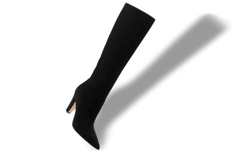 Lina, Black Suede Knee High Boots - €1,495.00 