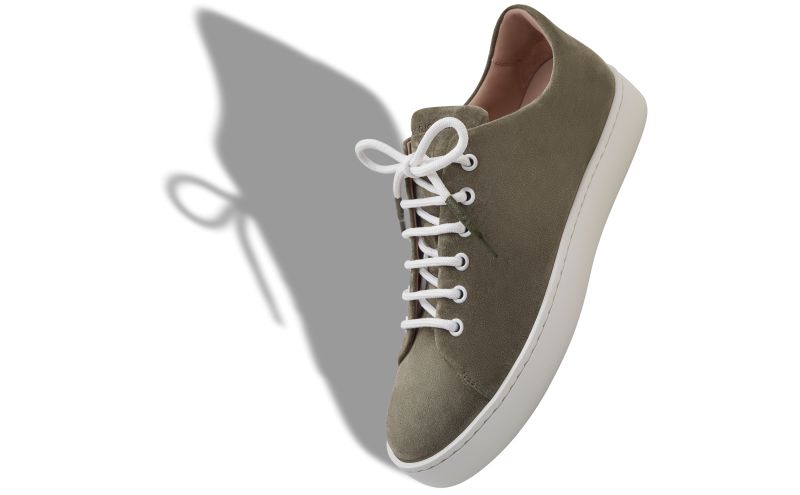 Semanado, Khaki Suede Lace-Up Sneakers - €695.00