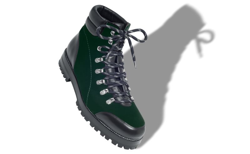 Janka, Dark Green Velvet Ankle Boots - US$698.00 