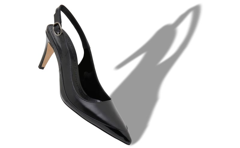 Telemaca, Black Nappa Leather Slingback Pumps - £348.00 