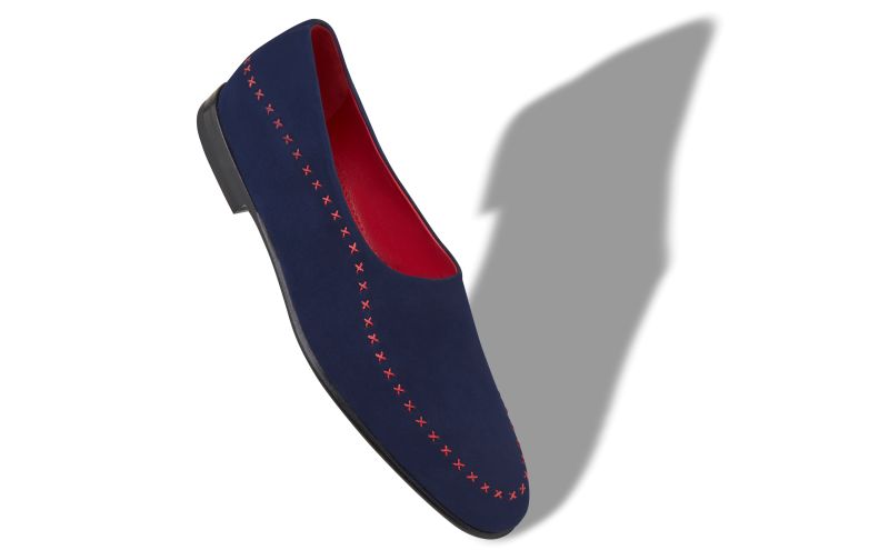 Sparto, Navy Blue and Red Suede Low Cut Slippers - £338.00 