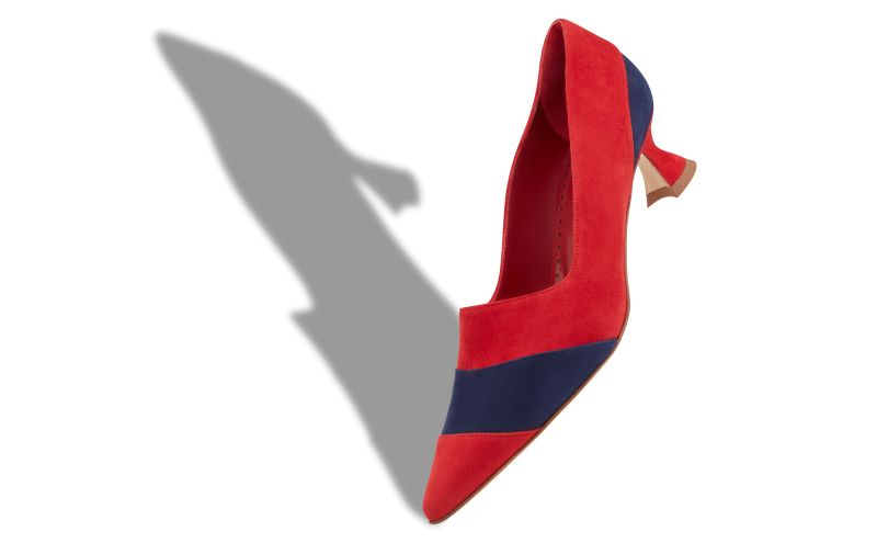 Yeli, Red and Blue Suede Pointed Toe Pumps - £685.00