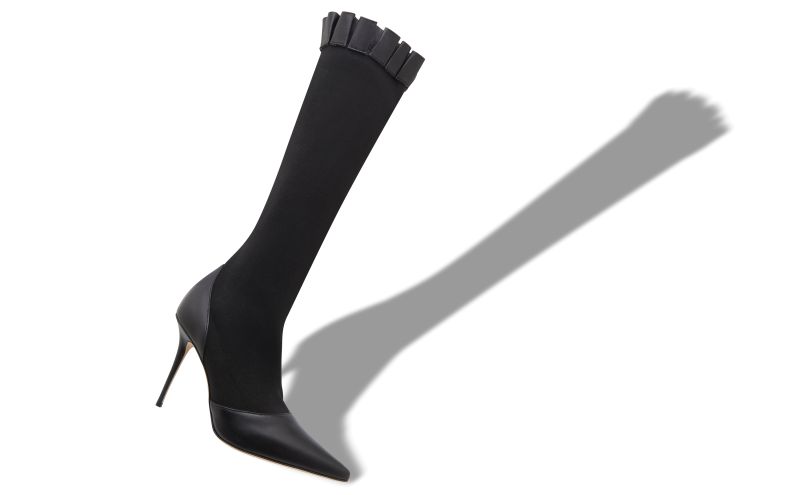 Nafarhi, Black Nappa Leather Knee High Boots - US$1,485.00 