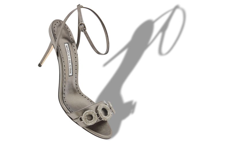 Alvisa, Graphite Nappa Leather Embellished Sandals - £1,025.00 