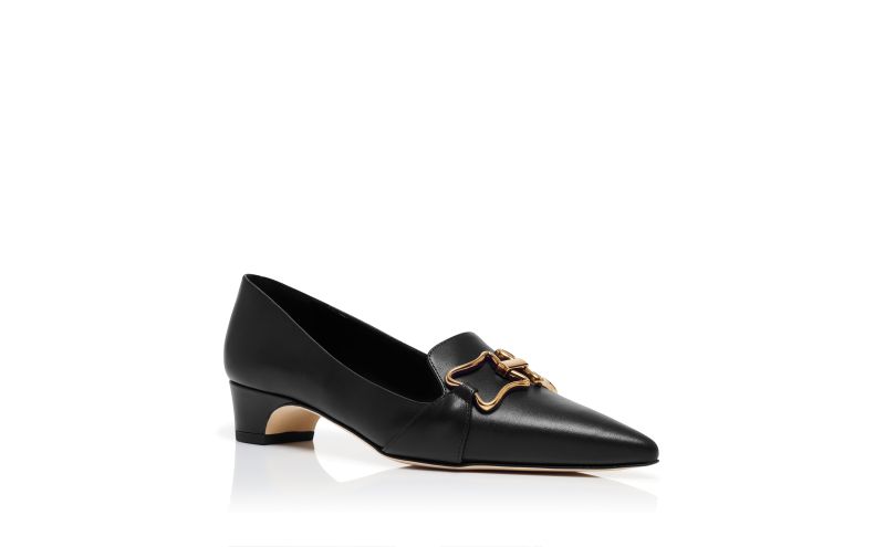 Phobepla, Black Calf Leather Buckle Detail Pumps - US$975.00