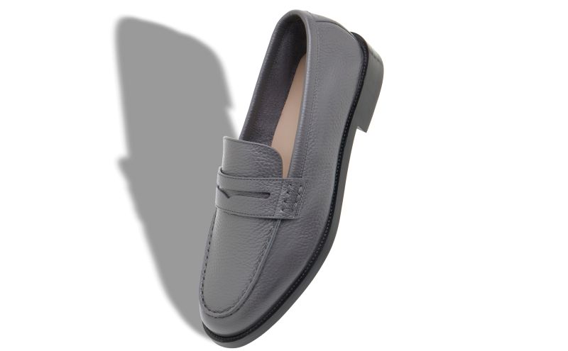 Perry, Dark Grey Calf Leather Penny Loafers - €825.00