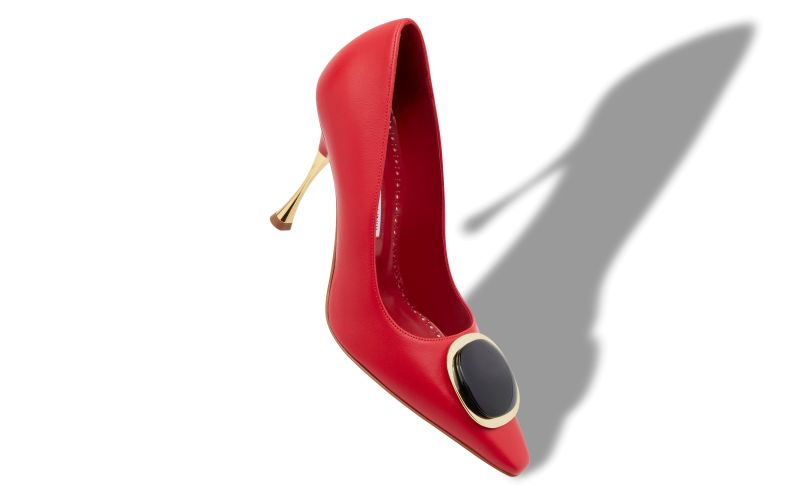 Chiaran, Red Nappa Leather Pointed Toe Pumps - CA$1,465.00 