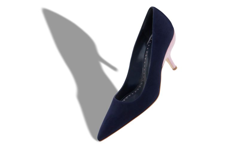Ifirla, Navy Blue and Purple Suede Pointed Toe Pumps - AU$1,335.00