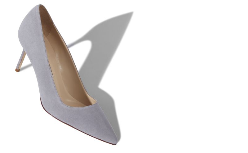 Bb 70, Light Grey Suede Pointed Toe Pumps - £595.00 