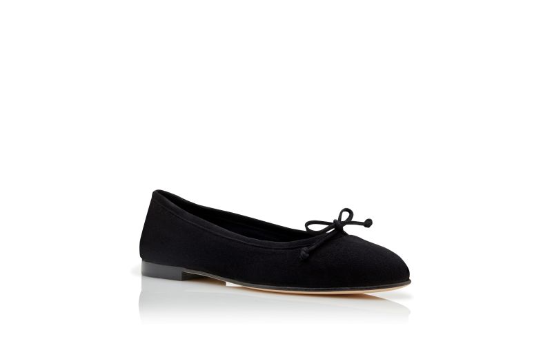 Veralli, Black Suede Ballerina Flats - US$725.00