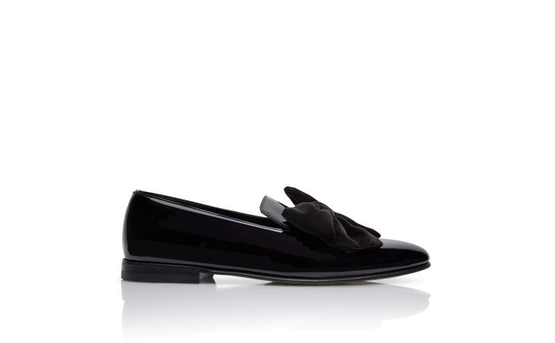 Side view of Janser, Black Patent Leather Loafers - £825.00
