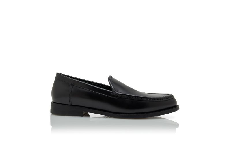 Side view of Dineguardo, Black Calf Leather Loafers - US$965.00