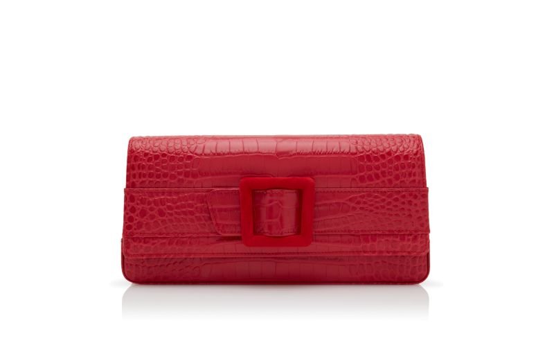 MAYGOT, Red Calf Leather Buckle Clutch, 1395 GBP
