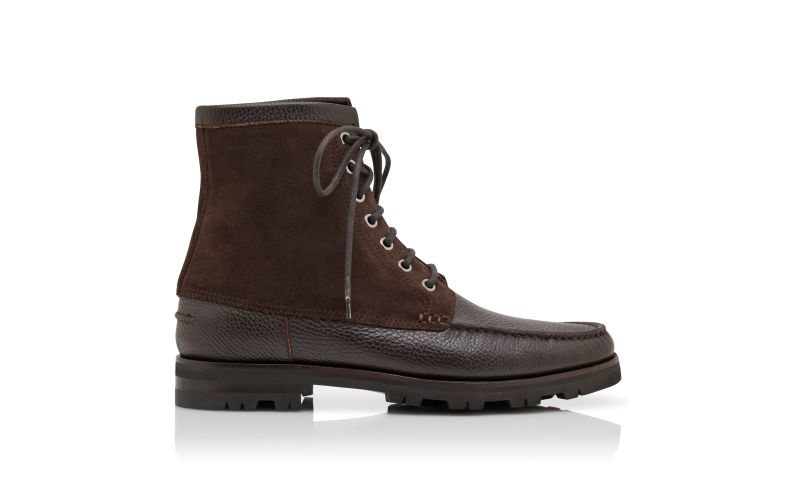 Side view of Sycamore, Dark Brown Calf Leather Ankle Boots  - US$1,045.00