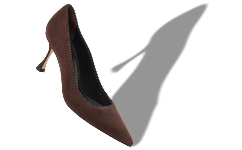 Osmaclo, Brown Suede Pinking Detail Pumps - £745.00 
