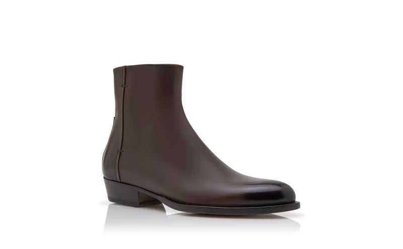 Parker, Dark Brown Calf Leather Mid Calf Boots - £523.00