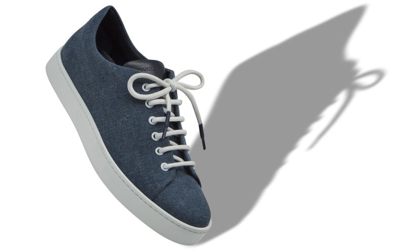 Semanado, Blue Denim Lace-Up Sneakers  - £263.00 