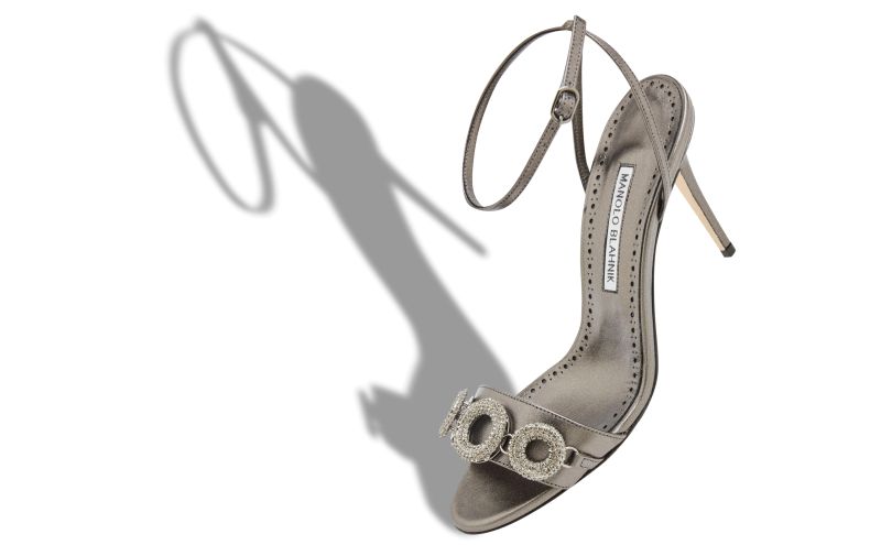 Alvisa, Graphite Nappa Leather Embellished Sandals - US$1,295.00