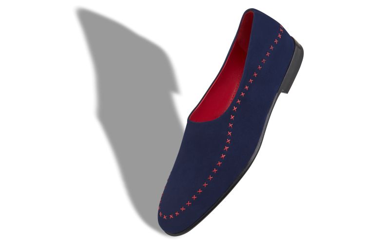 Sparto, Navy Blue and Red Suede Low Cut Slippers - £338.00