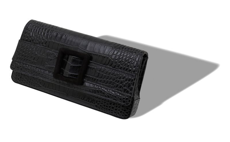 Maygot, Black Calf Leather Buckle Clutch - €1,595.00 