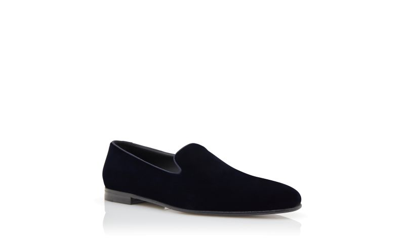 Mario, Navy Blue Velvet Loafers  - US$895.00