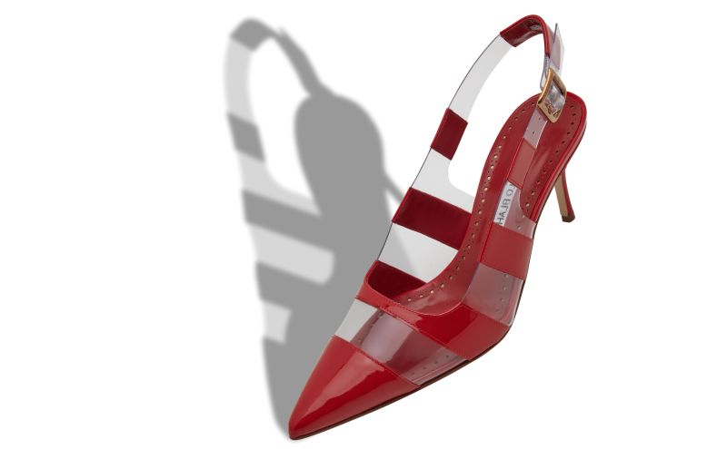 Uxra, Dark Red Patent Leather Slingback Pumps
 - US$498.00