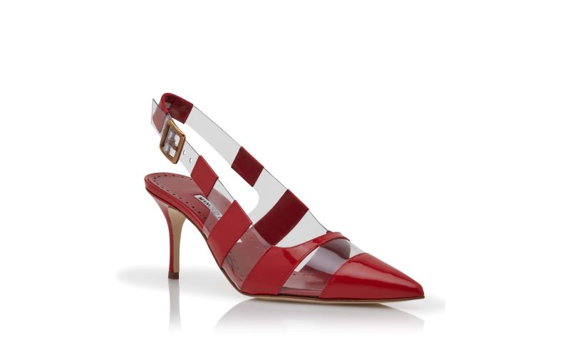 Uxra, Dark Red Patent Leather Slingback Pumps
 - US$498.00