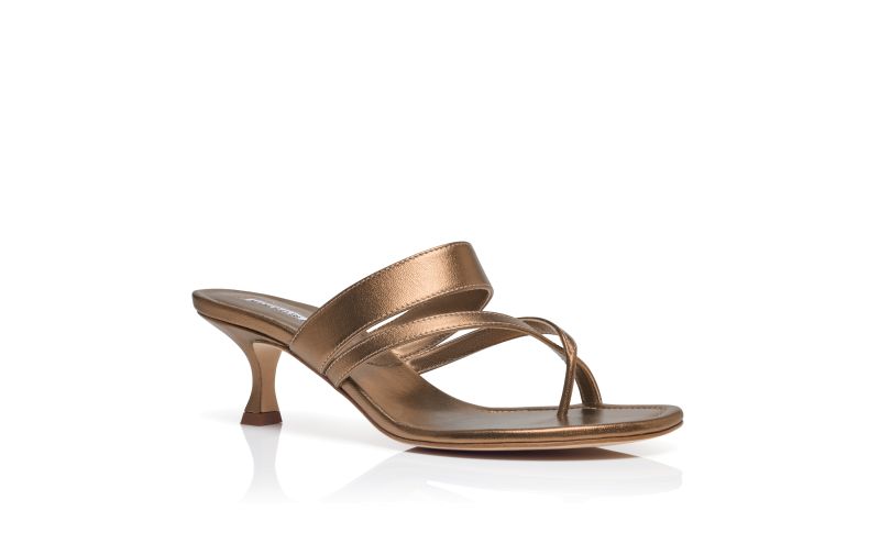 Susa, Bronze Nappa Leather Mules - US$875.00