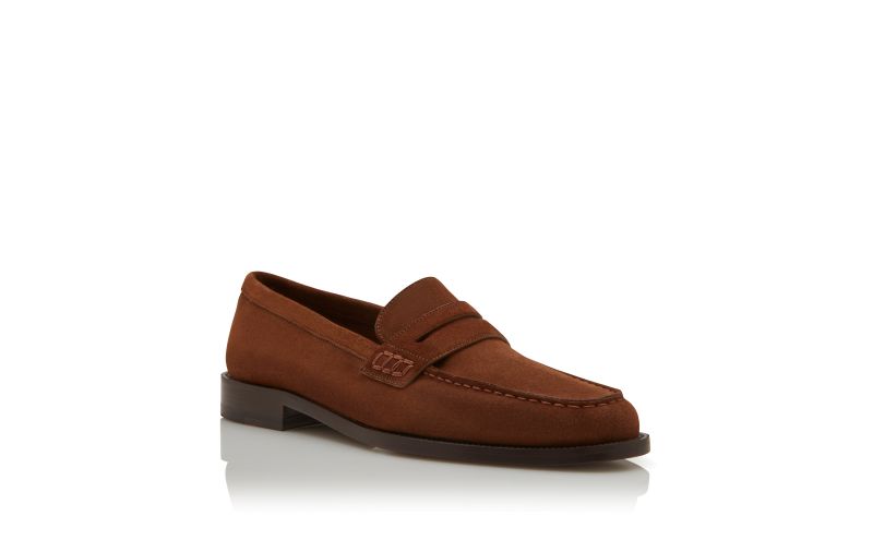 PERRY, Dark Brown Suede Penny Loafers , 995 USD