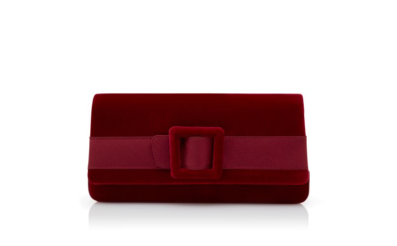 Side view of Maygot, Red Velvet Buckle Clutch - £1,325.00