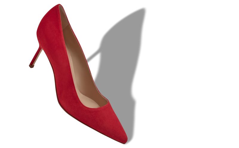 Bb 70, Bright Red Suede pointed toe Pumps - £650.00 