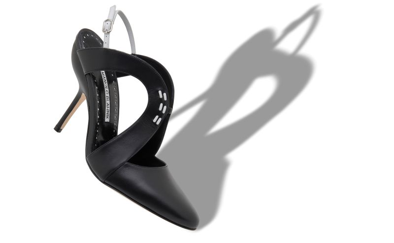 Jijara, Black Calf Leather Slingback Pumps - £388.00 