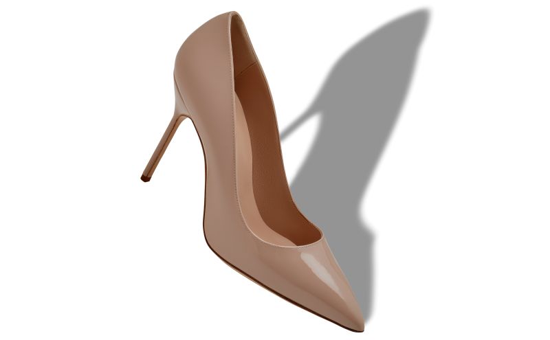 Bb patent, Beige Patent Leather Pointed Toe Pumps - £650.00 