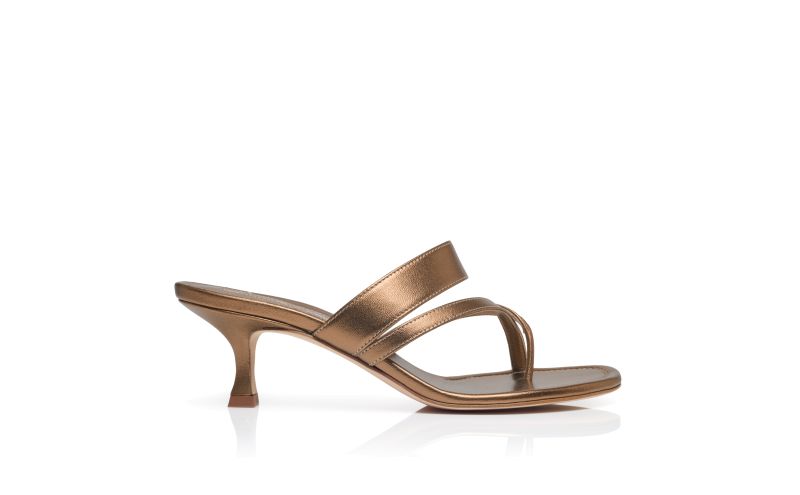 Side view of Susa, Bronze Nappa Leather Mules - US$875.00