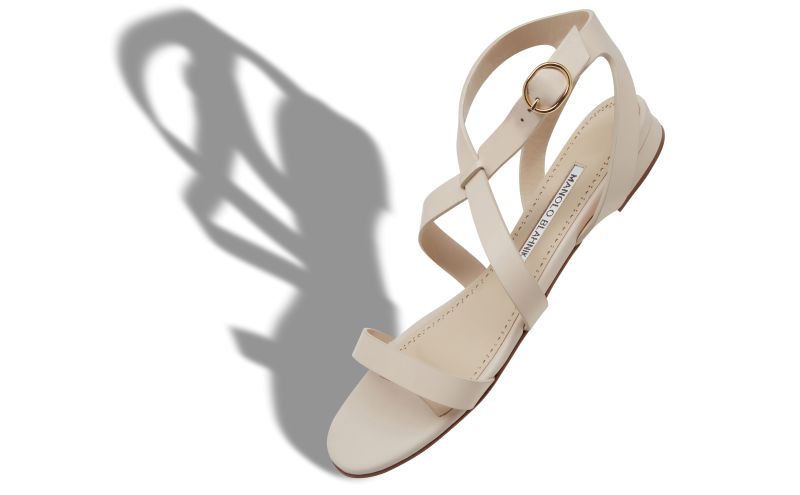 Magalou, Cream Calf Leather Sandals  - £338.00