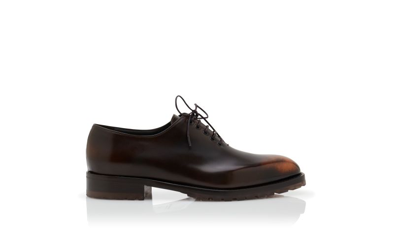 Side view of Newley, Brown Calf Leather Lace-Up Shoes - AU$1,675.00
