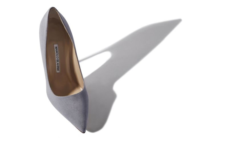 Bb, Light Grey Suede Pointed Toe Pumps - US$725.00 