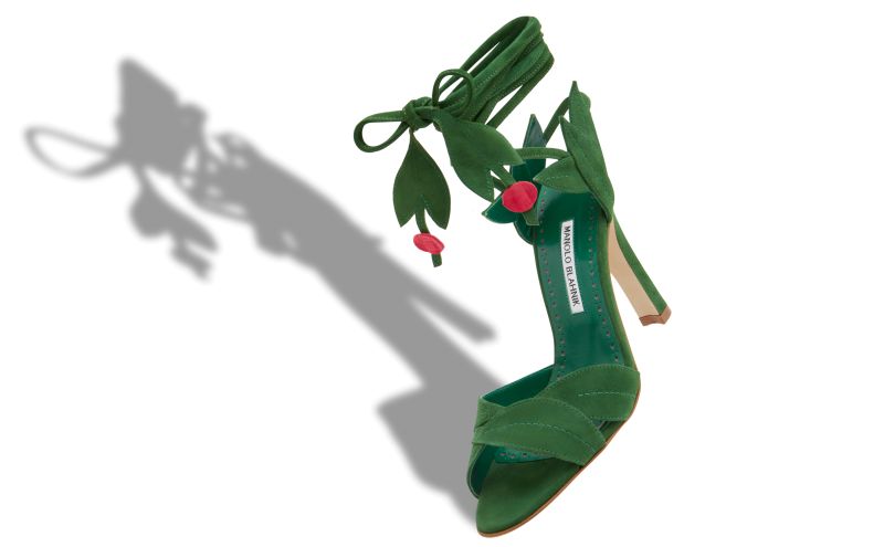 Ossie 23, Green Suede Lace-Up Sandals - AU$2,005.00