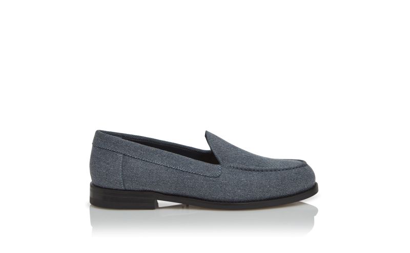 Side view of Dineguardo, Blue Denim Loafers - US$398.00