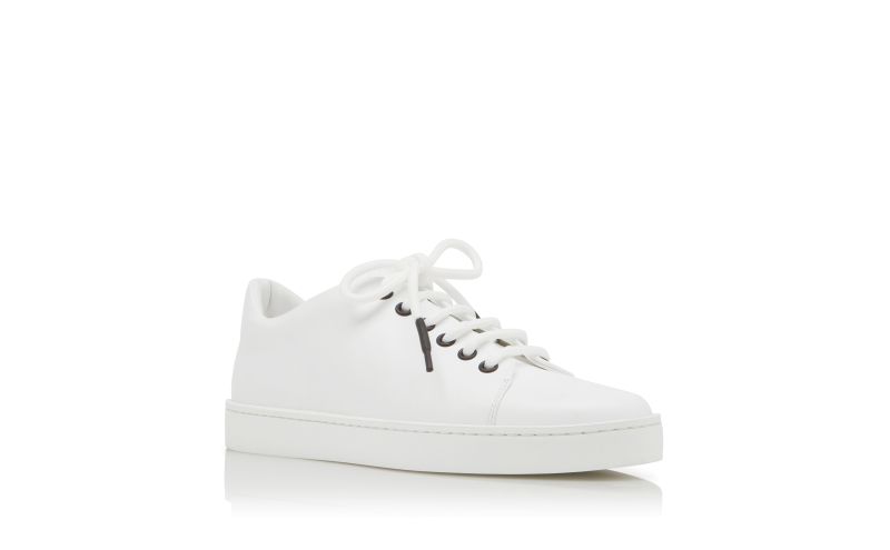 Semanada, White Calf Leather Low Cut Sneakers - AU$1,035.00