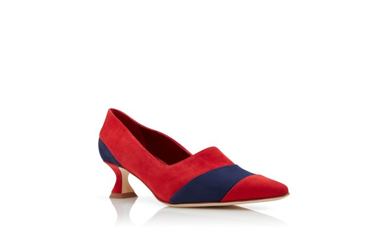 Yeli, Red and Blue Suede Pointed Toe Pumps - £685.00