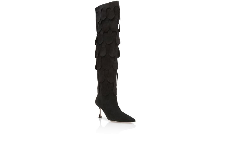 Rached, Black Suede Knee High Boots - CA$3,855.00