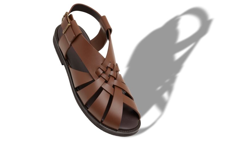 Zale, Dark Brown Calf Leather Sandals - US$995.00 