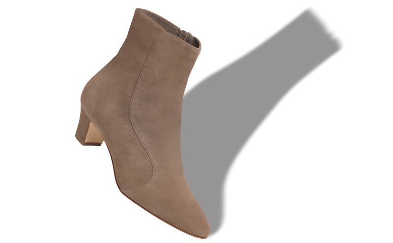 Myconia, Light Brown Suede Ankle Boots - US$1,145.00 