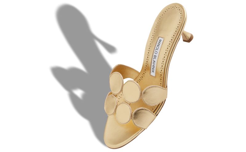 Haribalmu , Gold Nappa Leather Mules - US$895.00